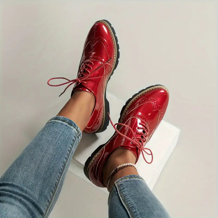 Drune | Lackschuhe Im Oxford-Stil mit Klobiger Sohle für Damen