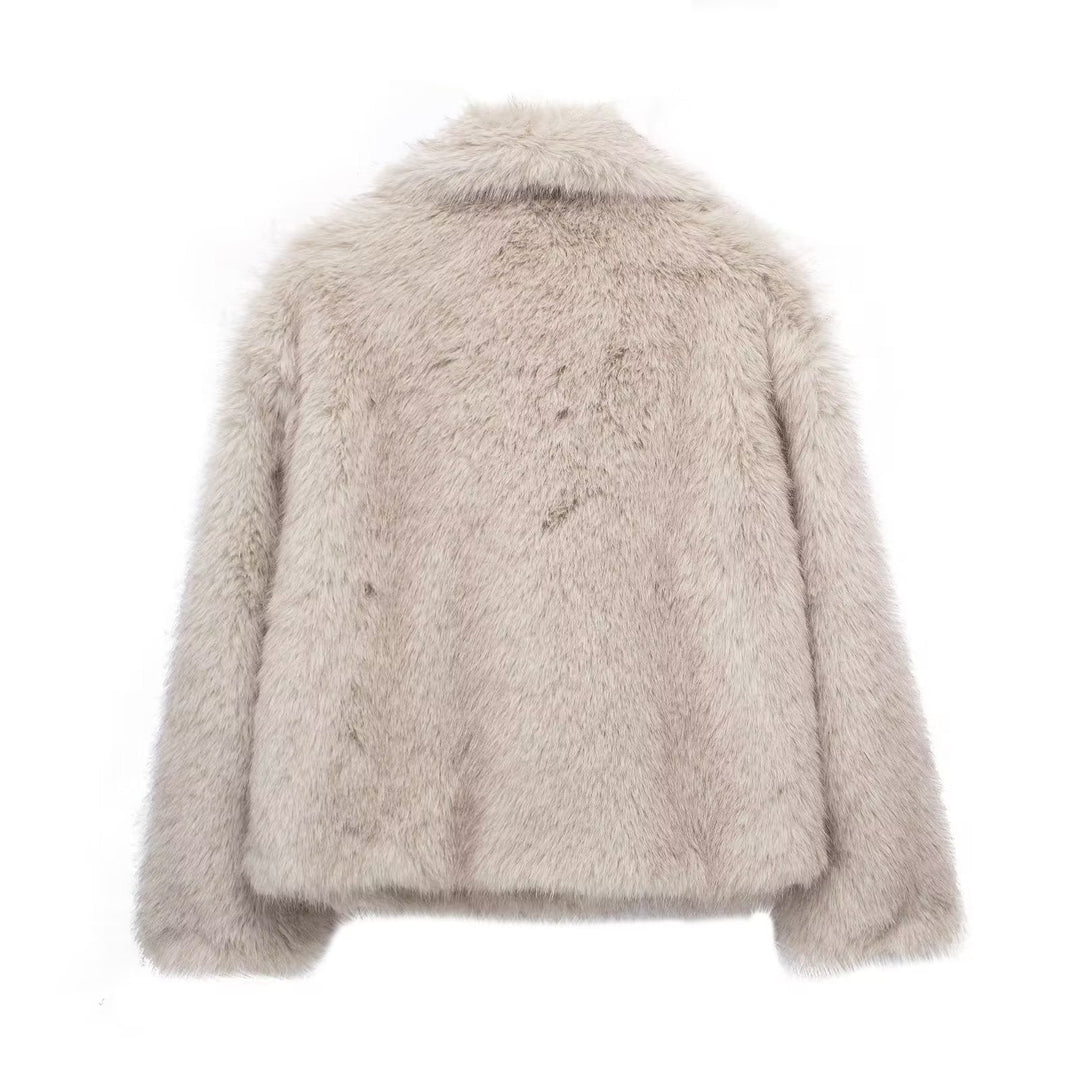 Drune - Damen Herbst, Winter Pelz Mantel Imitation