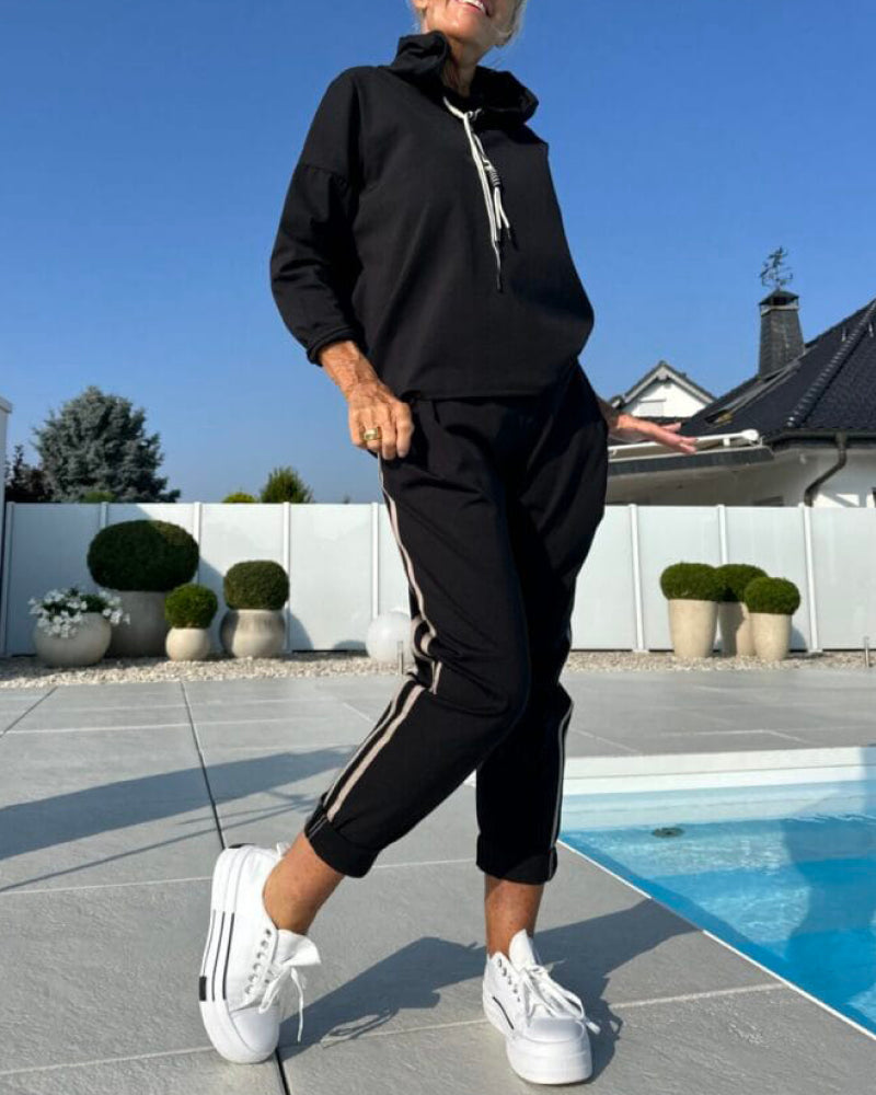 Drune | Zweiteilige Satz mit Damen Kapuzen Sweatshirt und Hosen
