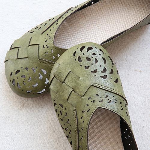 Drune | Atmungsaktive Lederflats Im Vintage-Stil