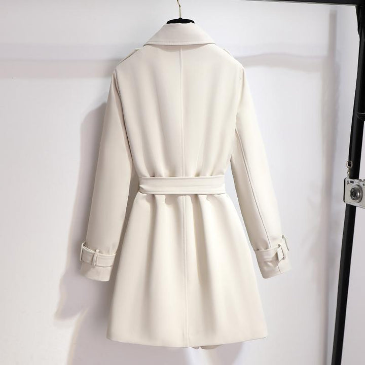Drune | Damen Stilvoll Trenchcoat Weiß