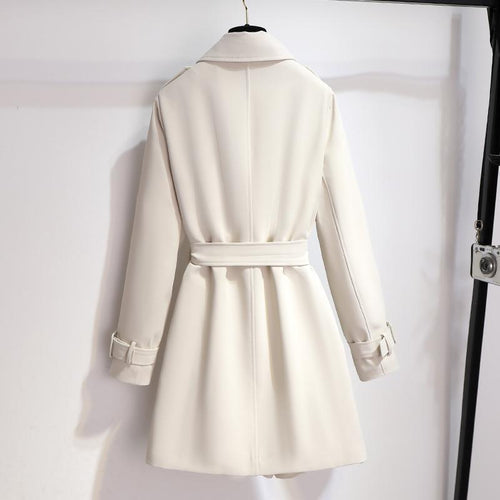 Drune | Elegante Kurz Doppelreihiger Trenchcoat mit Taillengürtel
