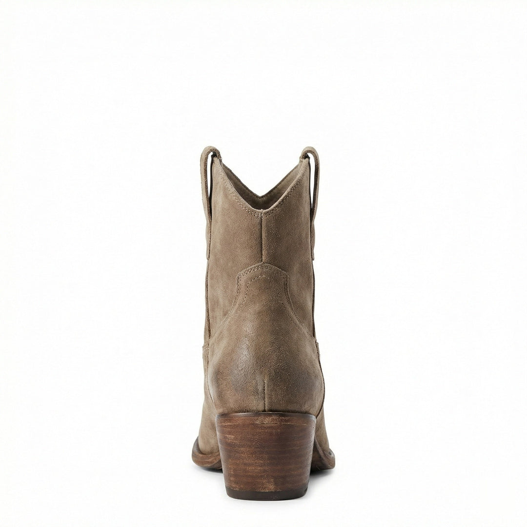 Kurze Cowboy-Stiefel | Western | Wildleder | Knöchel-Stiefel | Damenstiefel Drune
