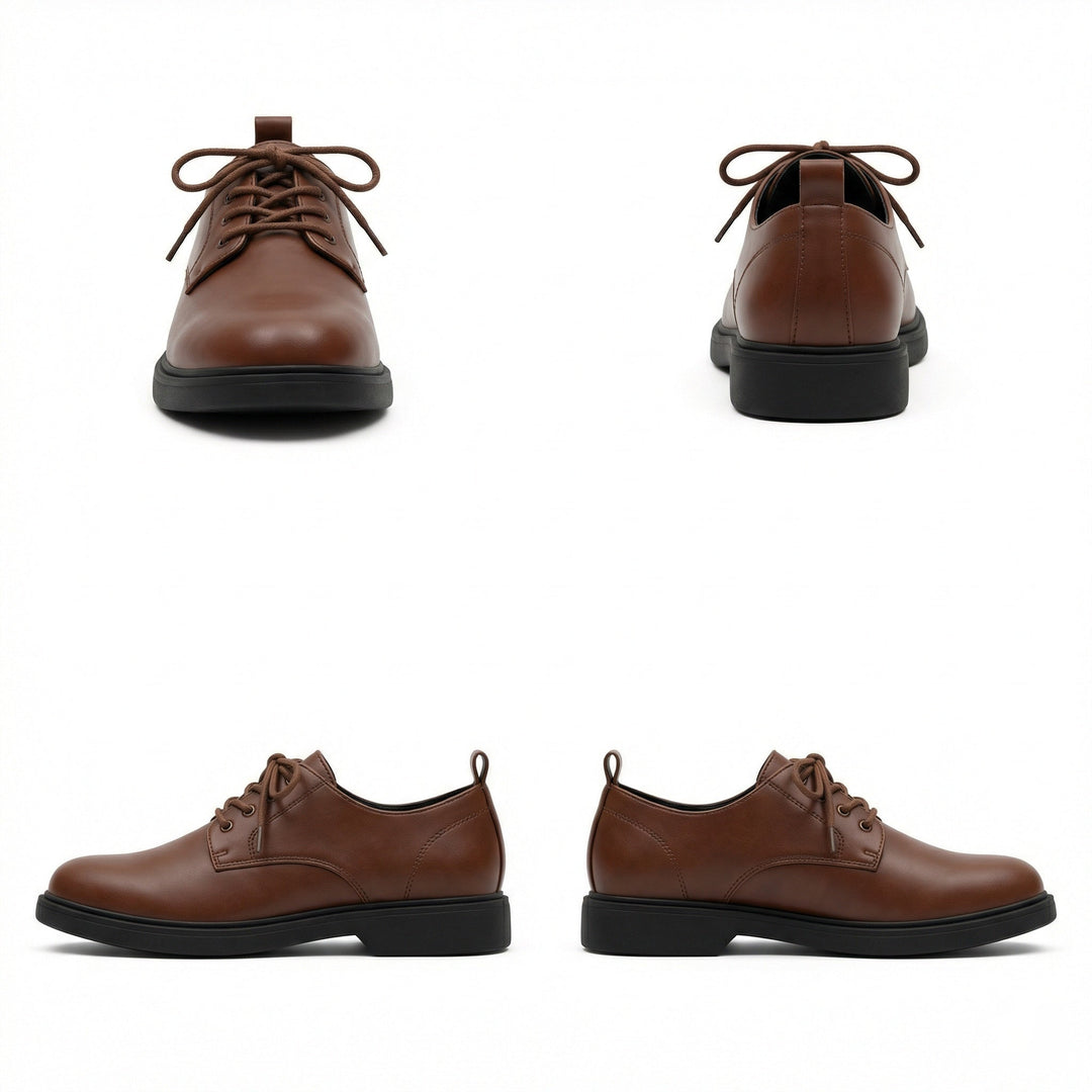 Herren Elegante Leder Schnürschuhe mit rutschfester Sohle Drune