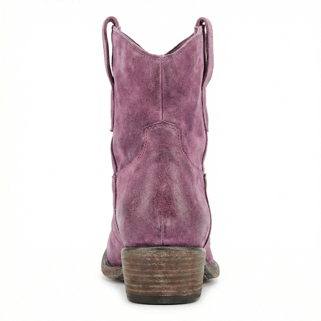 Kurze Cowboy-Stiefel | Western | Wildleder | Knöchel-Stiefel | Damenstiefel Drune