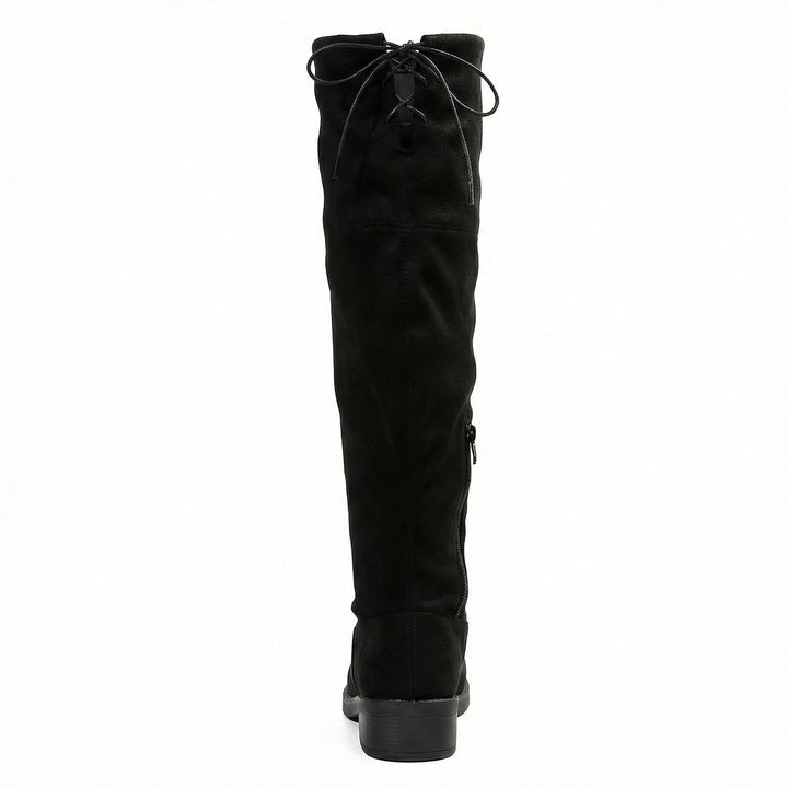 Damen Overknee-Stiefel aus weichem Wildleder mit praktischer Schnürung Drune