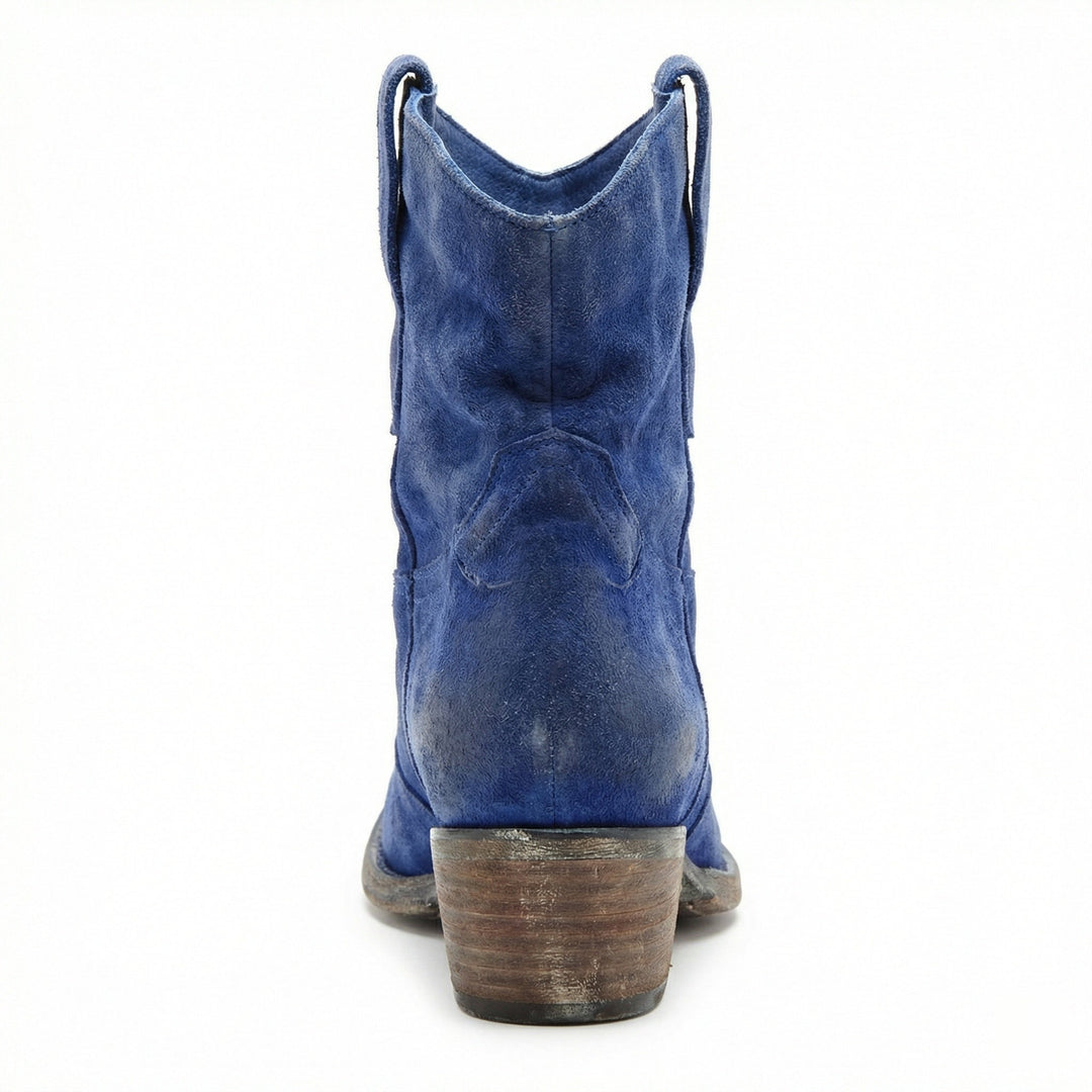 Kurze Cowboy-Stiefel | Western | Wildleder | Knöchel-Stiefel | Damenstiefel Drune