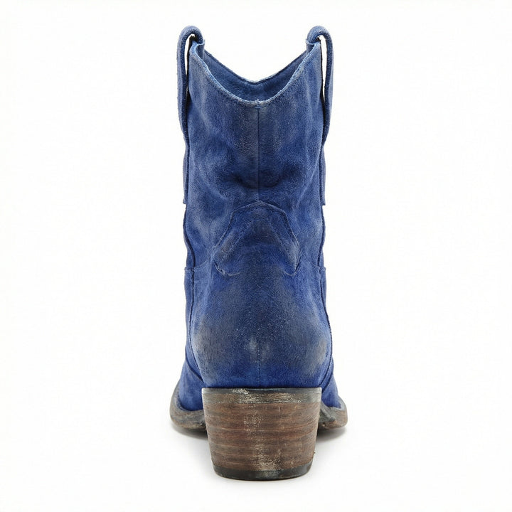 Kurze Cowboy-Stiefel | Western | Wildleder | Knöchel-Stiefel | Damenstiefel Drune