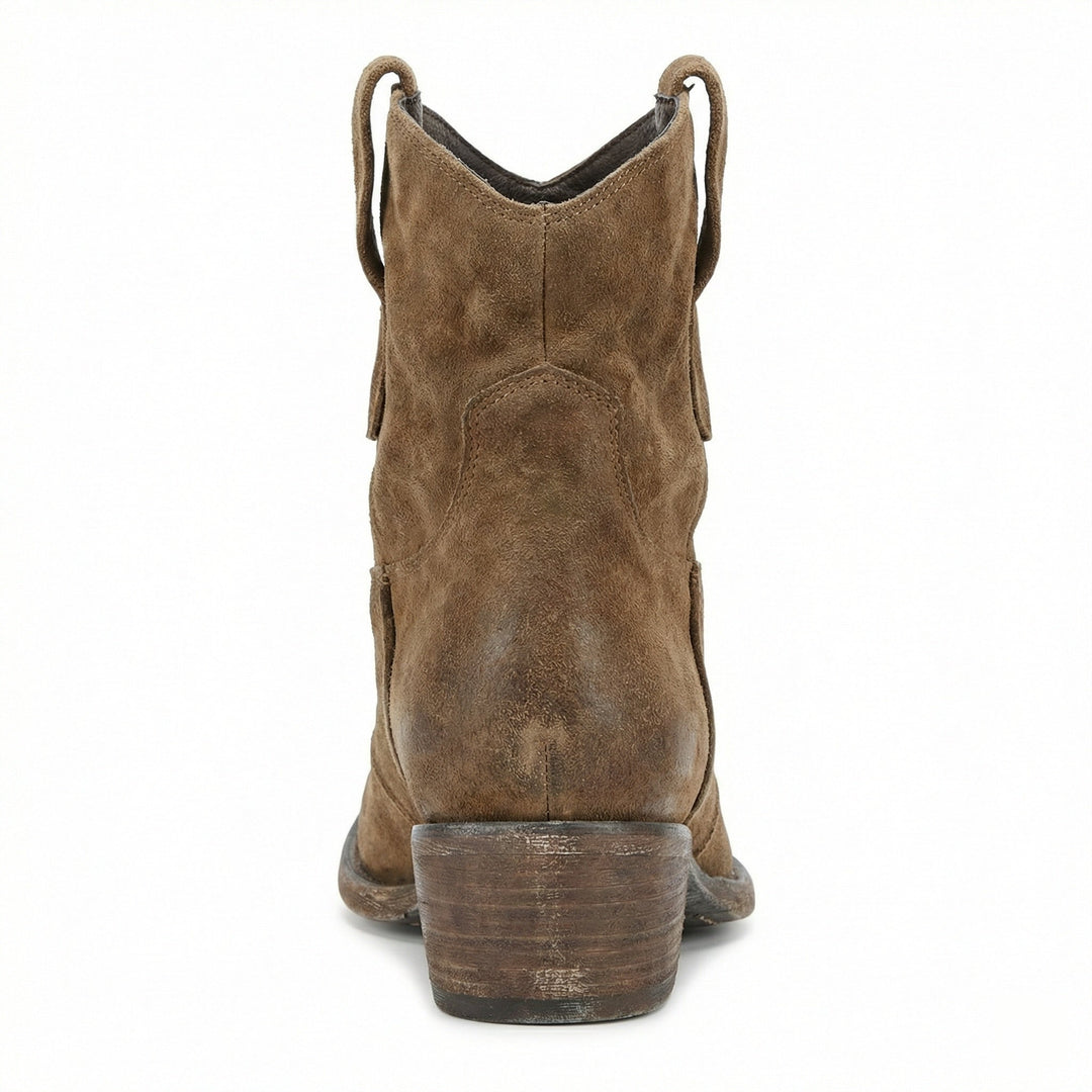 Kurze Cowboy-Stiefel | Western | Wildleder | Knöchel-Stiefel | Damenstiefel Drune