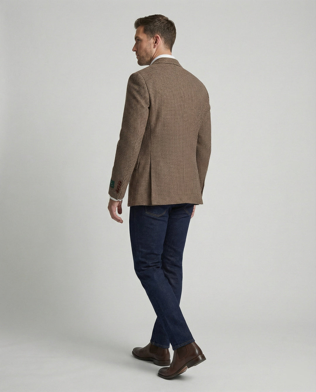 Herren Hahnentritt Sakko Slim Fit