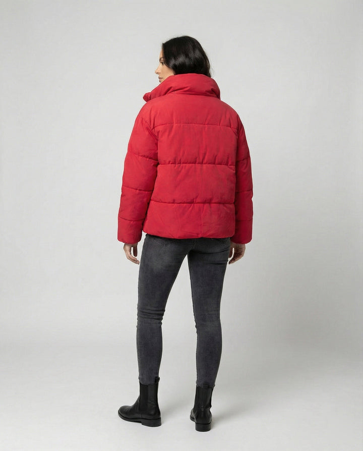 Steppjacke Damen modisch mit abnehmbarer Kapuze und Taschen