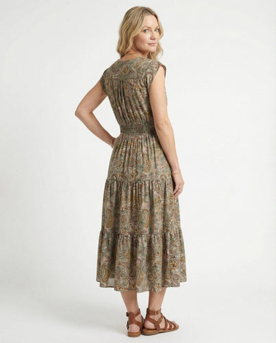 Boho Maxikleid Sommer mit Smok Taille