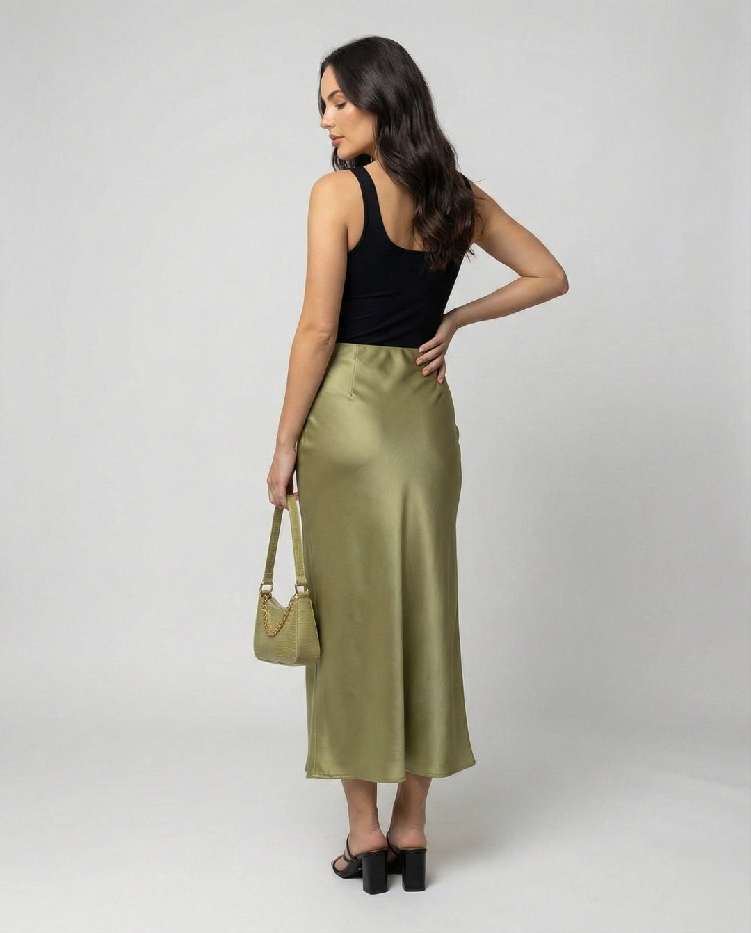 Damen Longskirt aus glattem Satin von Drune