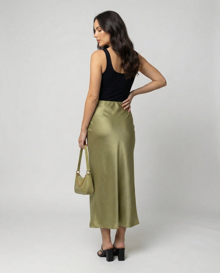 Damen Longskirt aus glattem Satin von Drune
