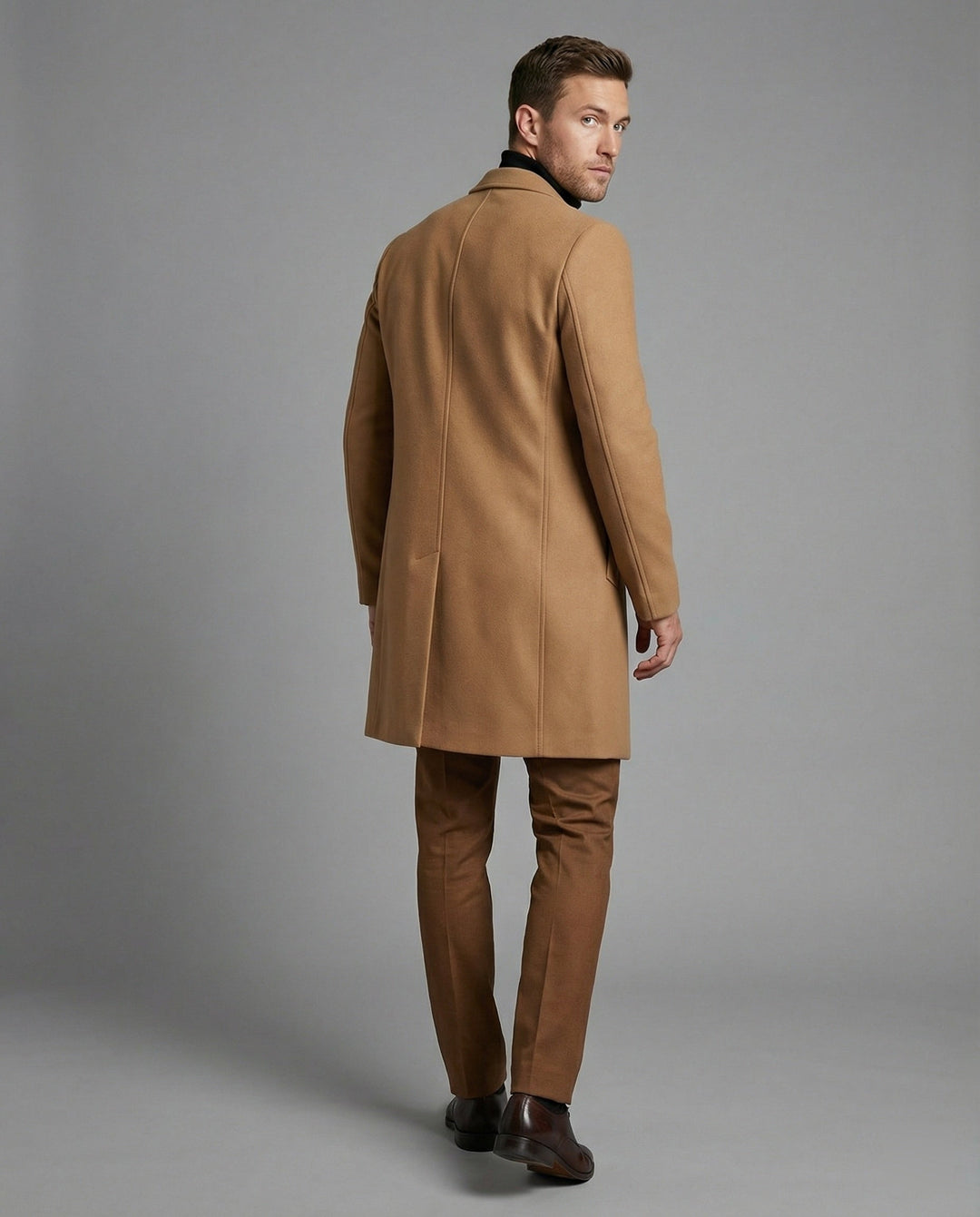 Eleganter Wolltrenchcoat Herren