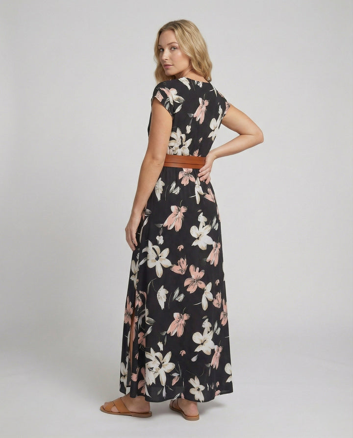 Boho Langes Maxikleid mit Blumenmuster für Sommer & Urlaub | Drune