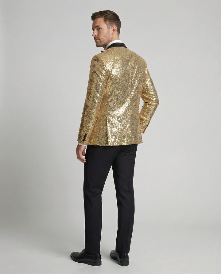 Glänzender Herren Pailletten Blazer