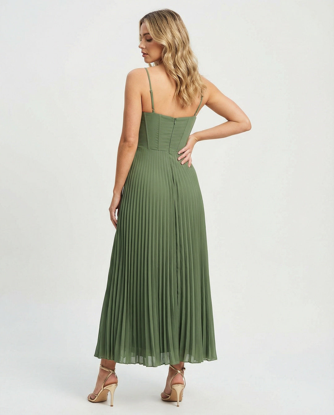 Drune | Midi Ärmellos Kleid Mit Gefälteltem Tüll-Bustier
