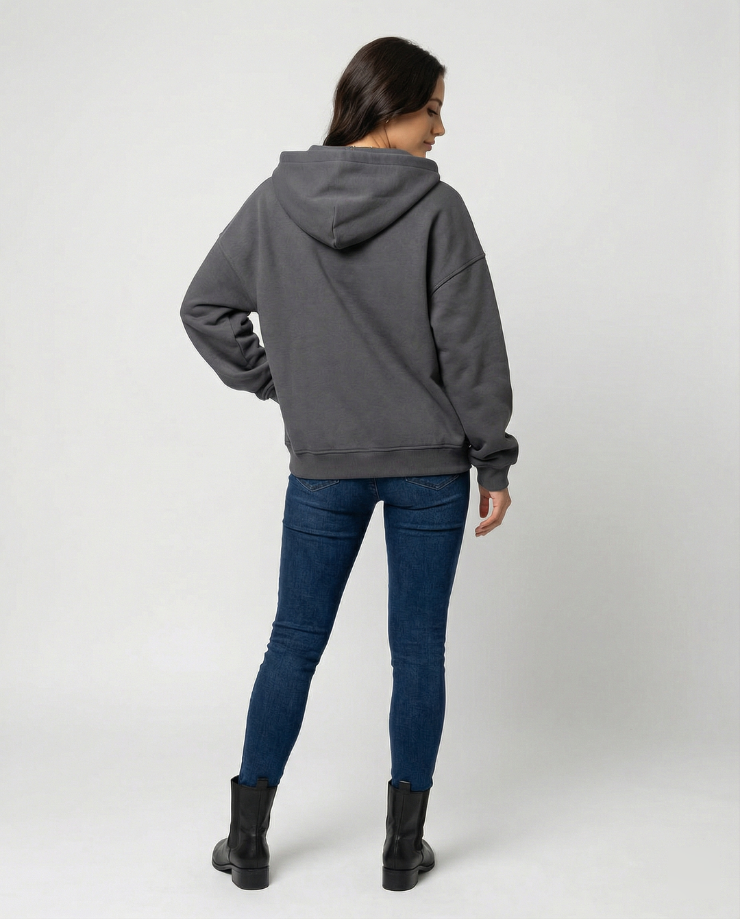 Damen Oversized Kapuzensweatshirt mit lässigem Stehkragen und langen Ärmeln Drune