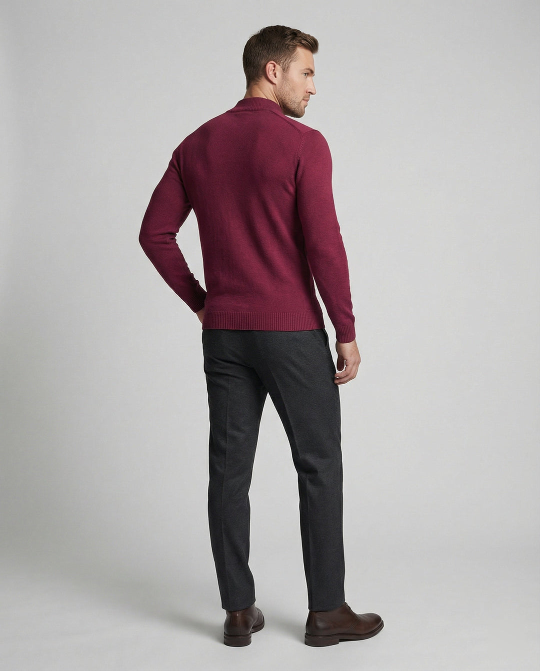Herren eleganter Pullover mit Stehkragen Drune