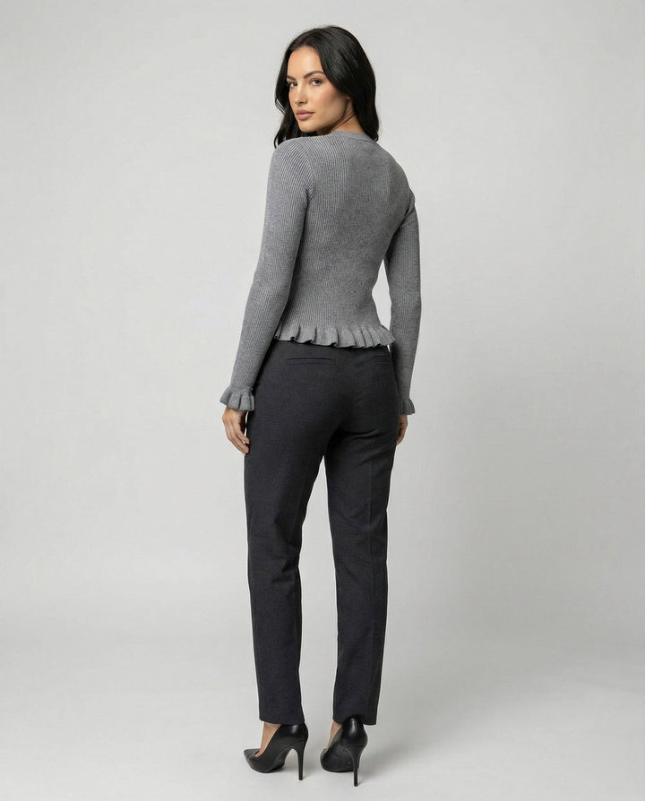 Strickjacke Damen kurzarm mit Wellenkante
