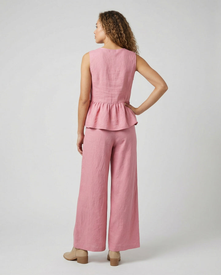 Damen Elegantes Leinen-Hosenanzug Drune