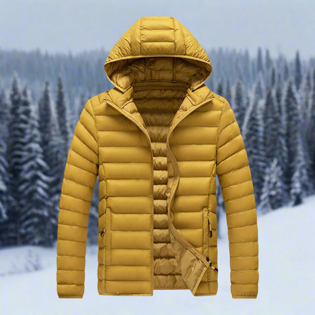 Drune | Daunenjacke Leichtes Steppdesign Abnehmbare Kapuze Winddicht und Warm