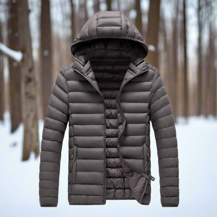 Drune | Daunenjacke Leichtes Steppdesign Abnehmbare Kapuze Winddicht und Warm