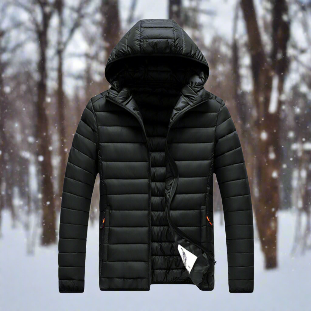 Drune | Daunenjacke Leichtes Steppdesign Abnehmbare Kapuze Winddicht und Warm