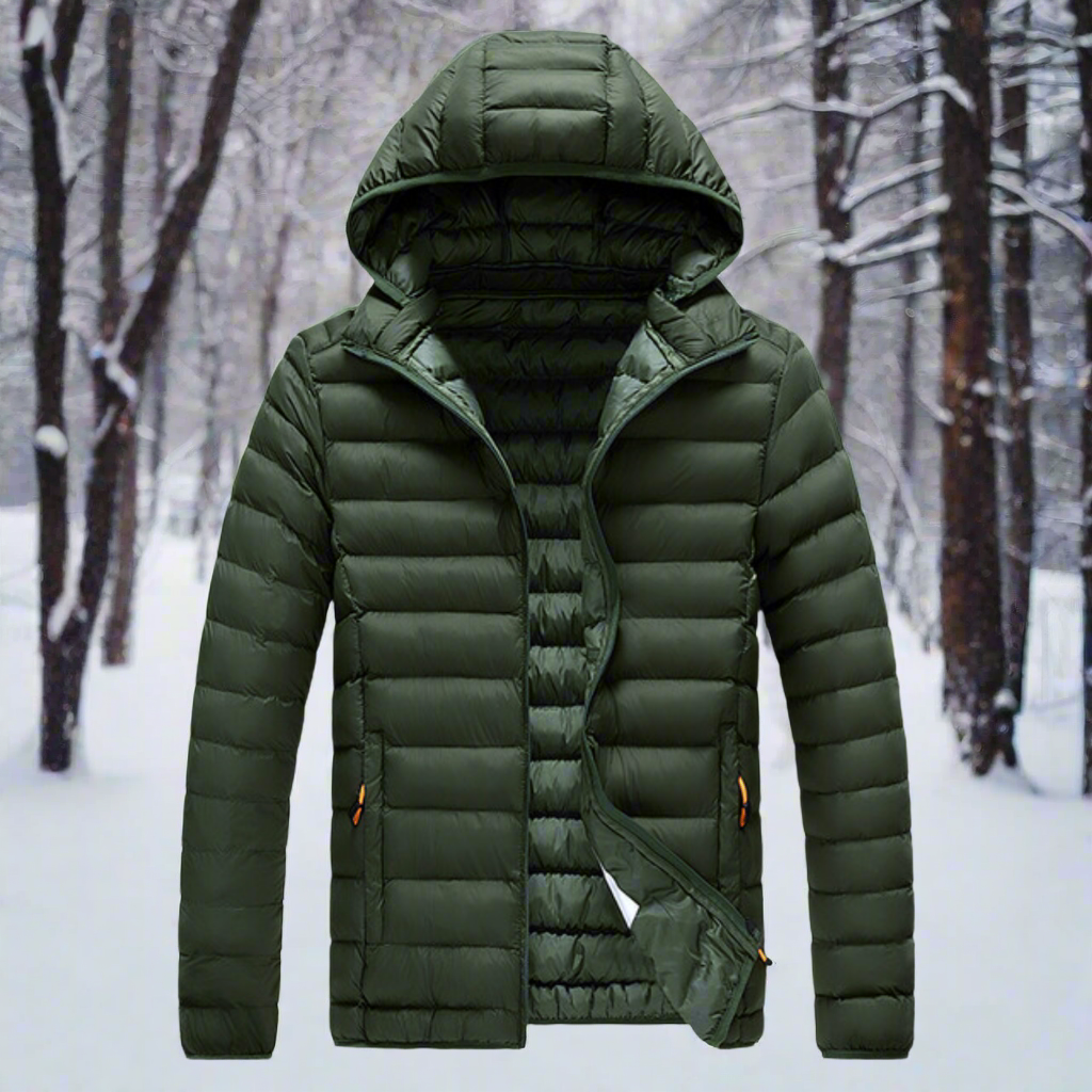Drune | Daunenjacke Leichtes Steppdesign Abnehmbare Kapuze Winddicht und Warm