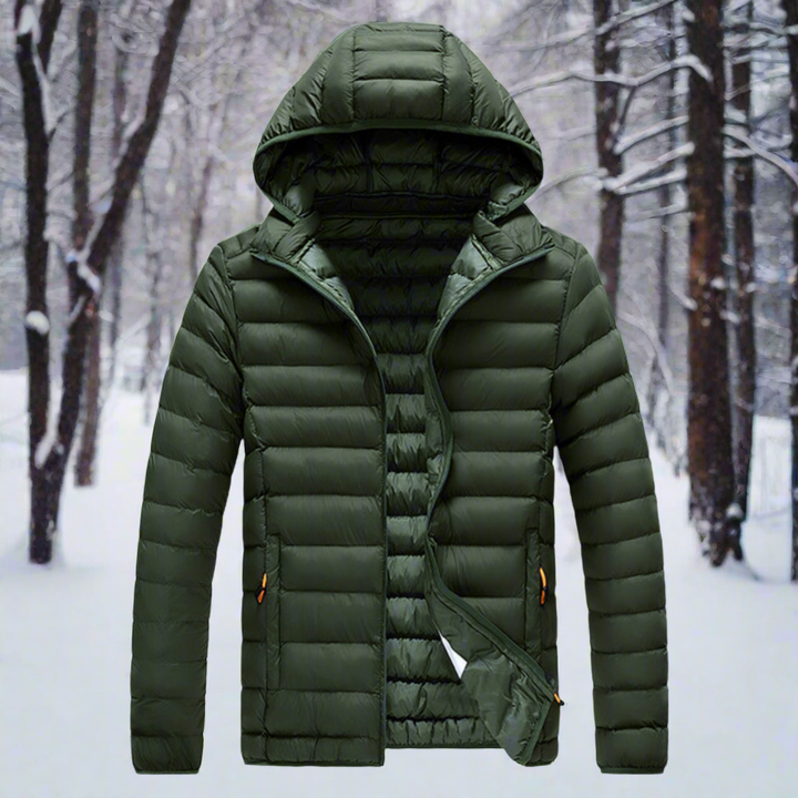 Drune | Daunenjacke Leichtes Steppdesign Abnehmbare Kapuze Winddicht und Warm