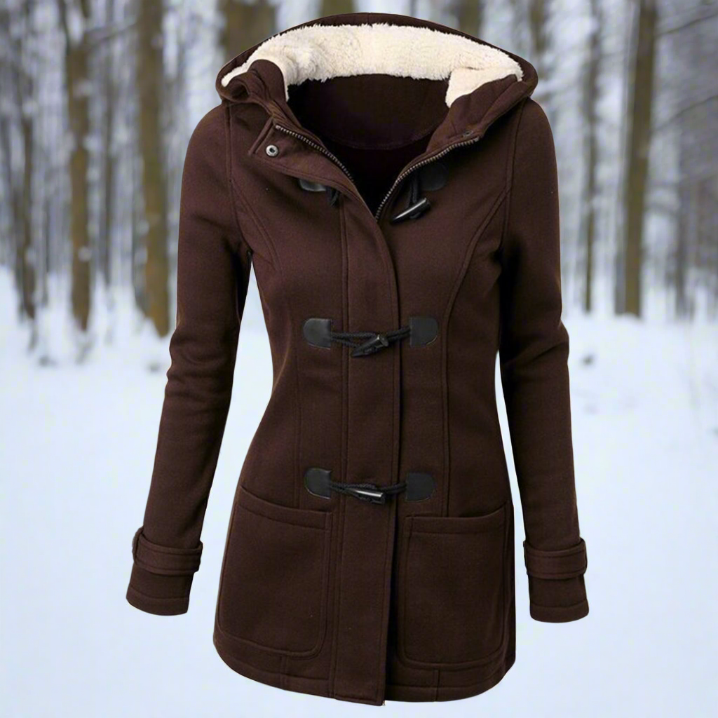 Drune | Duffle Coat - Wollmischung - Kapuze mit Fleece-Futter - Toggle-Buttons - Taschen