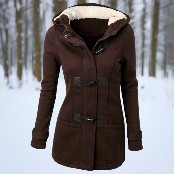 Drune | Duffle Coat - Wollmischung - Kapuze mit Fleece-Futter - Toggle-Buttons - Taschen
