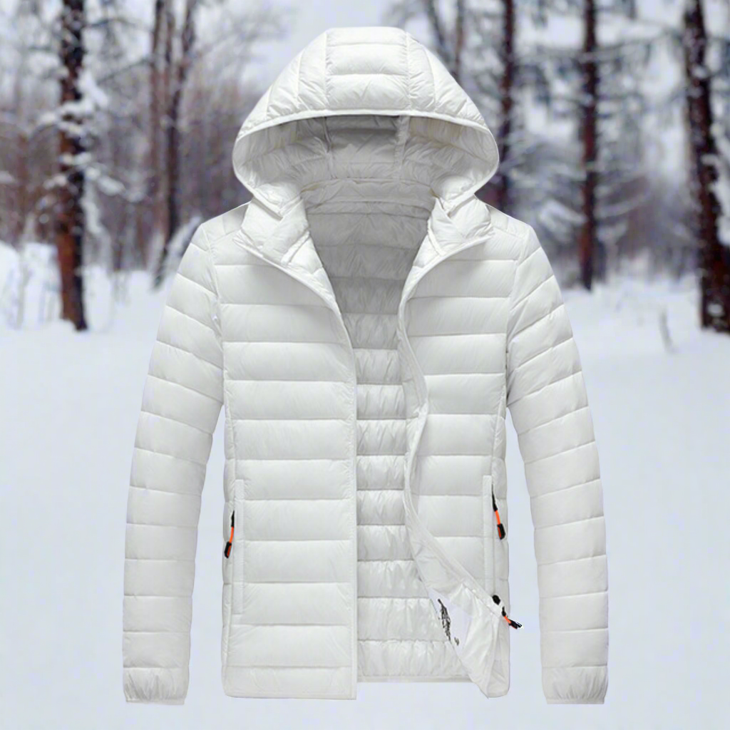 Drune | Daunenjacke Leichtes Steppdesign Abnehmbare Kapuze Winddicht und Warm