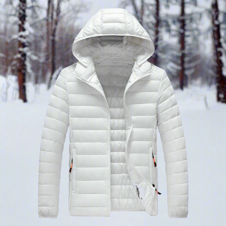 Drune | Daunenjacke Leichtes Steppdesign Abnehmbare Kapuze Winddicht und Warm