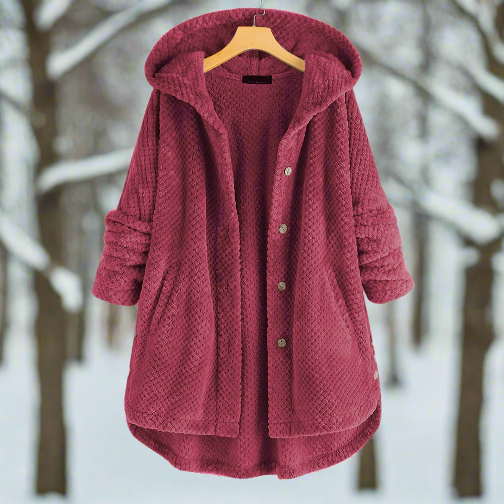 Drune | Bademantel - Strukturiertes Fleece - Lange und Lockere Passform - Knopfverschluss mit Taschen