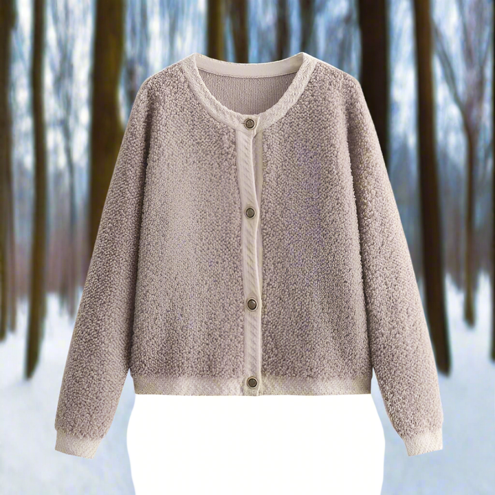Drune | Cardigan-Jacke - Weiche Teddy-Textur - Offene Vorderseite - Lässiger Schnitt