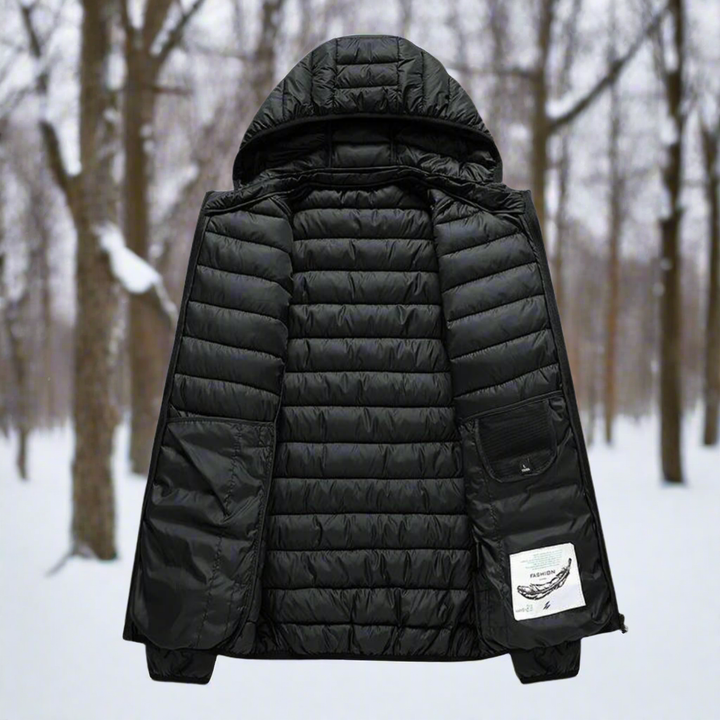 Drune | Daunenjacke Leichtes Steppdesign Abnehmbare Kapuze Winddicht und Warm