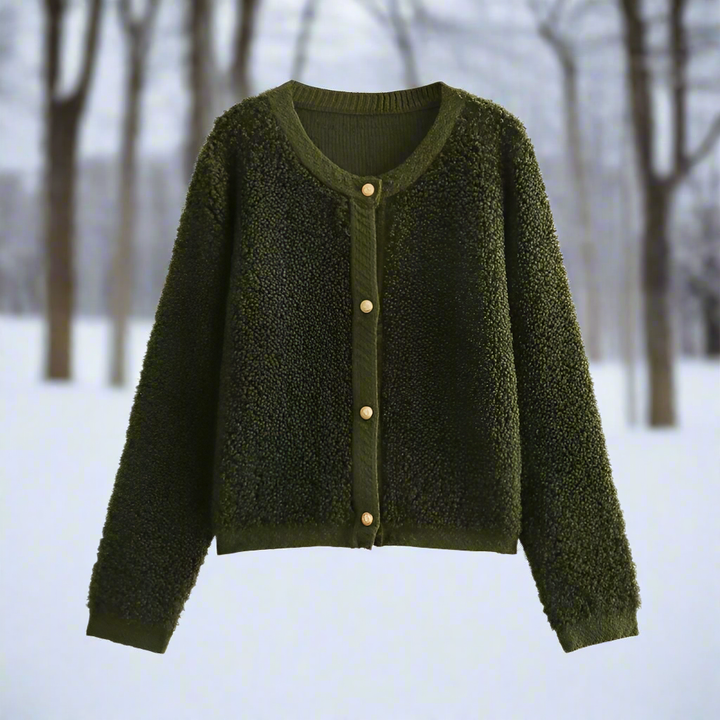 Drune | Cardigan-Jacke - Weiche Teddy-Textur - Offene Vorderseite - Lässiger Schnitt
