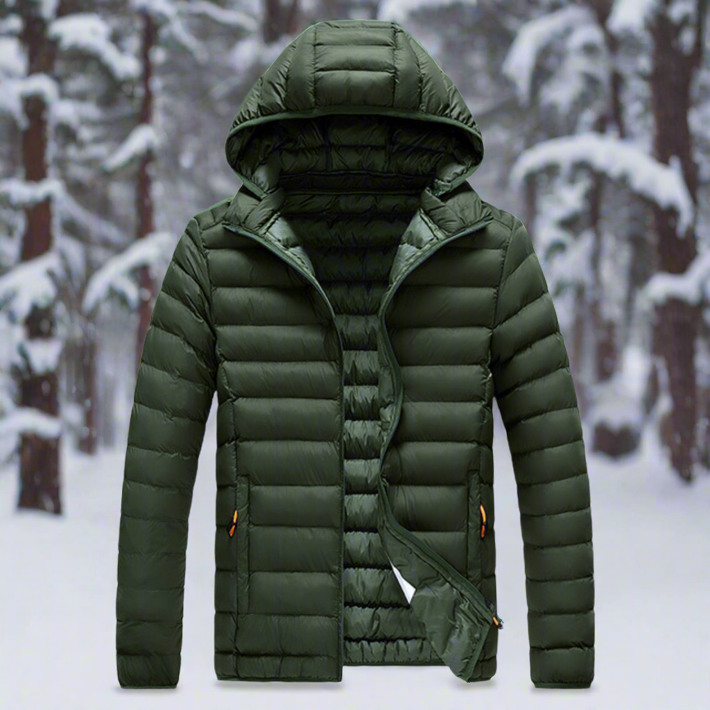 Drune | Daunenjacke Leichtes Steppdesign Abnehmbare Kapuze Winddicht und Warm