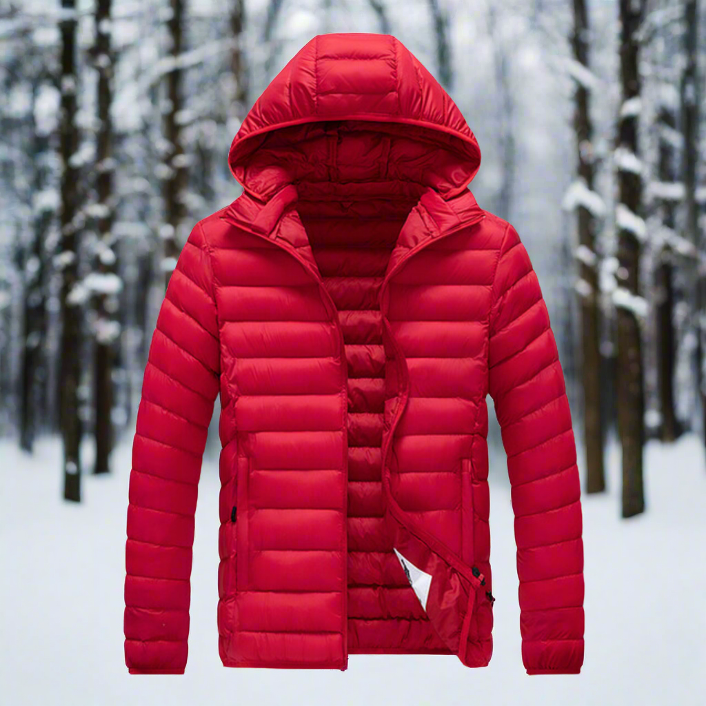 Drune | Nylon Pufferjacke mit Kapuze, gesteppte Pufferjacke