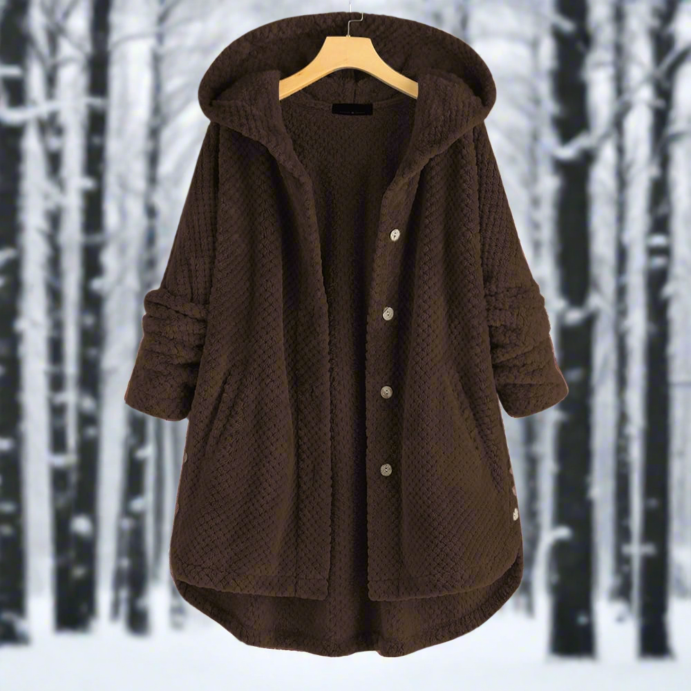 Drune | Bademantel - Strukturiertes Fleece - Lange und Lockere Passform - Knopfverschluss mit Taschen