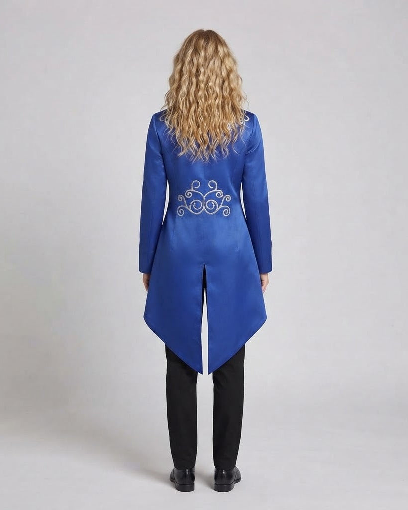 Damen elegante Frack mit aufwendigen Verzierungen und edlen Akzenten Drune