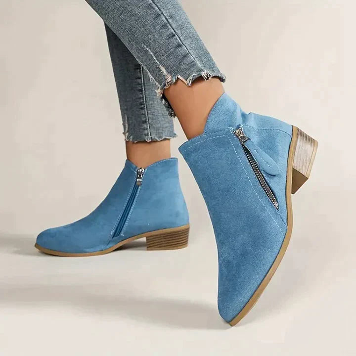 Drune | Wildleder Stiefeletten mit Reißverschluss für Damen - Perfekt für den Alltag