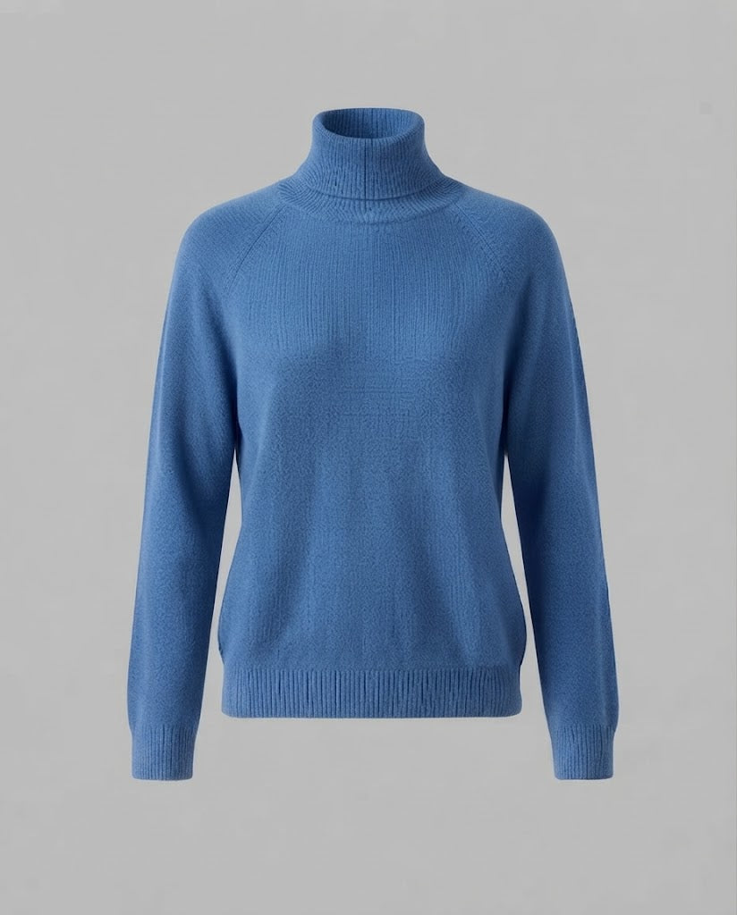 Damen Feinstrick-Rollkragenpullover aus Kaschmir-Mix mit Raglanärmeln und feinem Rippbund Drune