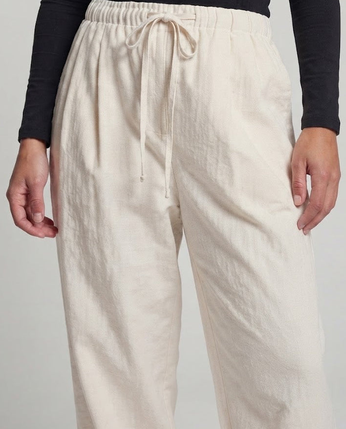 Damen Hochtaillierte Weite‑Leg Lounge‑Hose mit Kordelzug und gekrempeltem Saum Drune