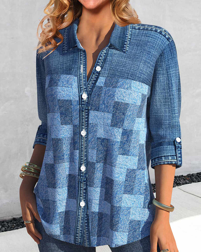 Drune | Denim Effekt Print