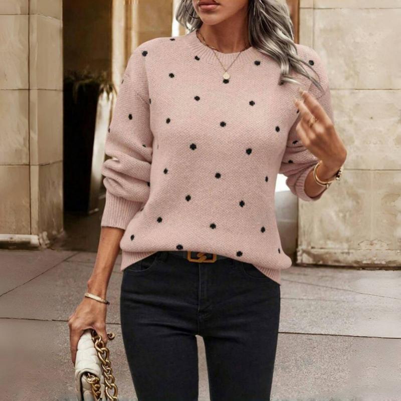Drune | Pullover - Damen Herbst gepunkteter Strickpullover