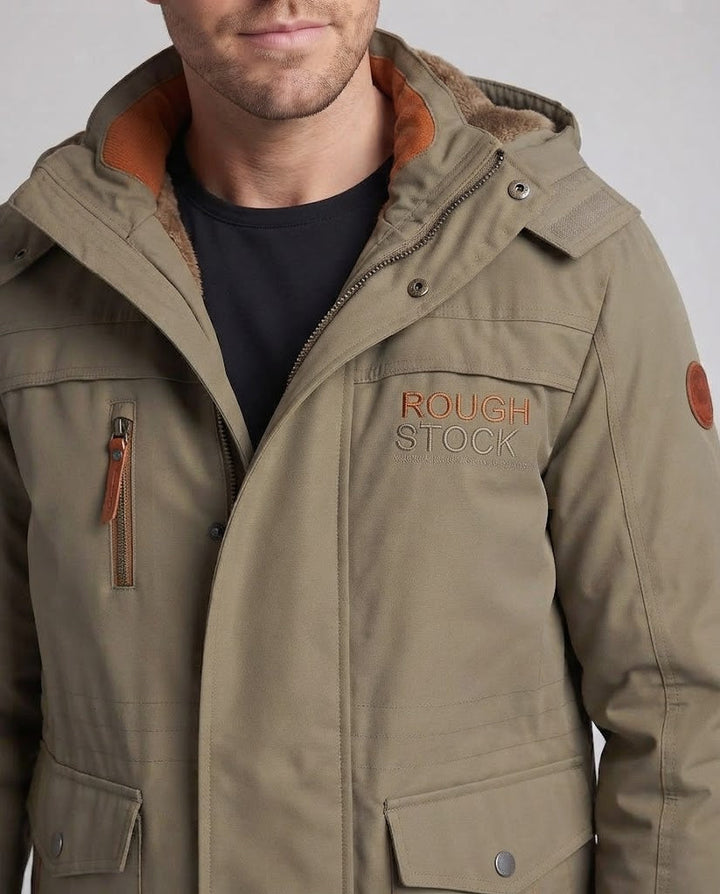 Herren Expeditionsparka mit Teddyfleece-Innenfutter, hoher Wetterschutz und Utility-Taschen Drune