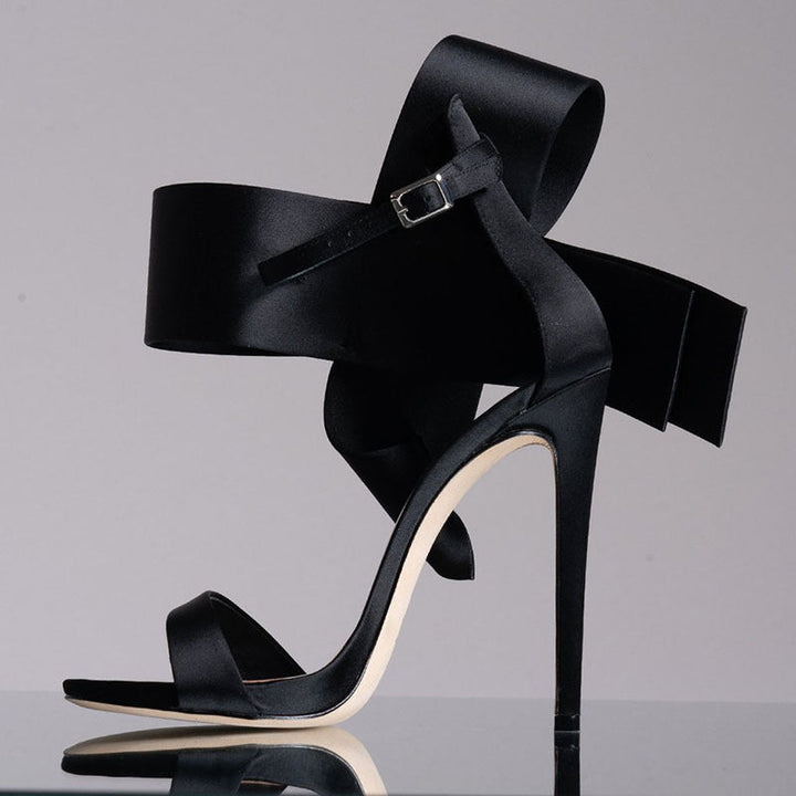 Drune | Sommer Übergröße Schleife Knöchelriemen High Heels Sandalen für Frauen